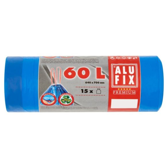Kukazsák 60l/15db zárószalagos Alufix
