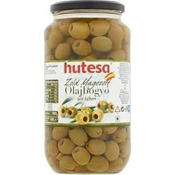 Olívabogyó zöld egész, magozott 900g/400g Hutesa