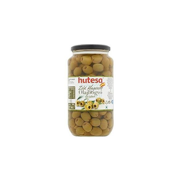 Olívabogyó zöld egész, magozott 900g/400g Hutesa
