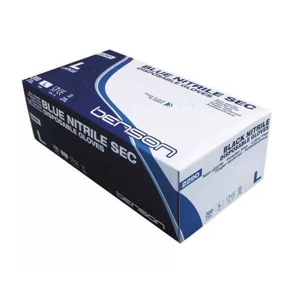 Gumikesztyű 200db-os (nitril, púdermentes) "XL" Benson Blue