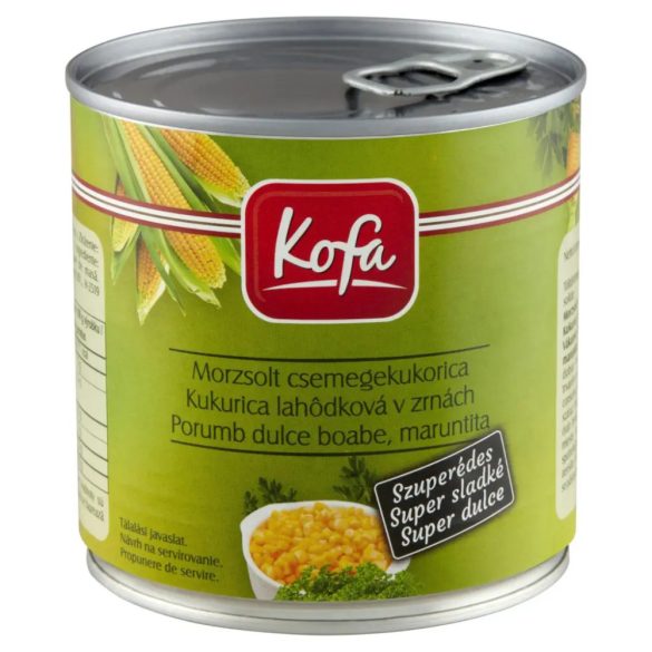 Kukorica konzerv supersweet 425ml/340g/285g Kofa