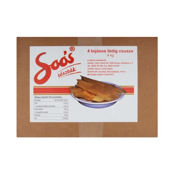 Csuszatészta 4kg Soós 4tojásos 
