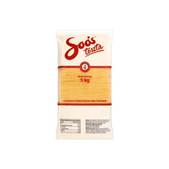 Spagetti 5kg Soós 4tojásos 