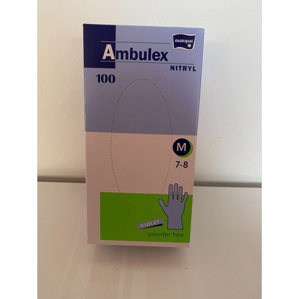 Gumikesztyű 100db-os (nitril, púdermentes) "M" Ambulex
