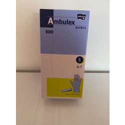   Gumikesztyű 100db-os (nitril, púdermentes) "S" Ambulex